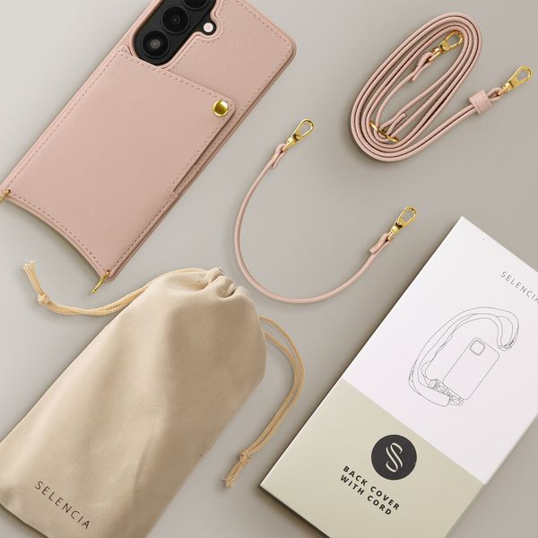 Selencia Nova Telefoonhoes met Koord en Pashouder Samsung Galaxy S26 - Dusty Rose