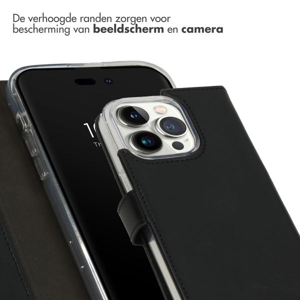 Selencia Echt Leren Bookcase Apple iPhone 14 Pro - Zwart