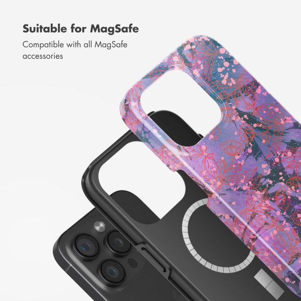 Selencia Vivid Back Cover with MagSafe Apple iPhone 15 Pro - Fresh Paint Flower Orange