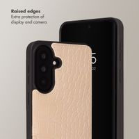 Selencia Nova Croco Phone Case with Cord and Card Holder Samsung Galaxy A37 (5G) - Beige
