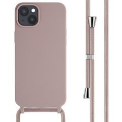 imoshion Siliconen hoesje met koord Apple iPhone 15 Plus - Sand Pink