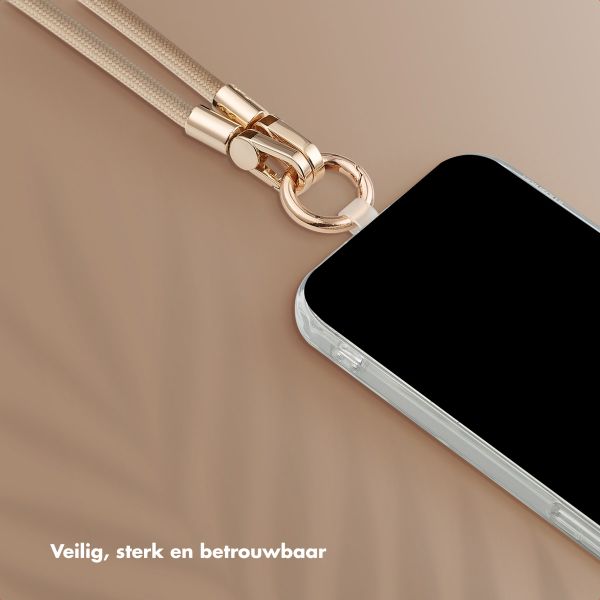 Selencia Telefoonkoorden Set met Parels en Schelpen - Beige
