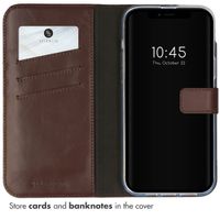 Selencia Genuine Leather Book Case Apple iPhone 14 Plus - Brown