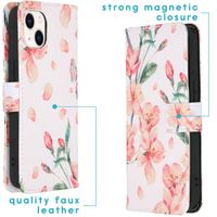 imoshion Design Softcase Bookcase iPhone 13 - Blossom White