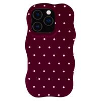 Selencia Vivid Wavy Backcover met MagSafe Apple iPhone 16 Pro - Happy Dots Burgundy