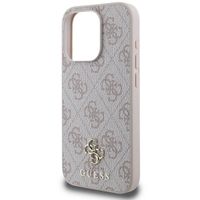 Guess 4G Metal Logo Backcover MagSafe Apple iPhone 15 Pro - Roze
