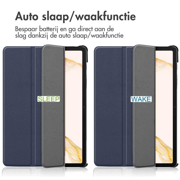 imoshion Trifold Bookcase Samsung Galaxy Tab S8 Plus / S7 Plus / S7 FE 5G - Donkerblauw