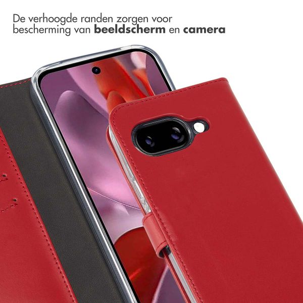 Selencia Echt Lederen Bookcase Google Pixel 9A - Rood