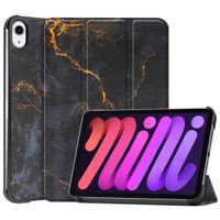 imoshion Design Trifold Bookcase iPad Mini 7 (2024) / iPad Mini 6 (2021) - Black Marble