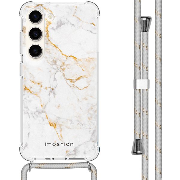 imoshion Design hoesje met koord Samsung Galaxy S23 - White Marble