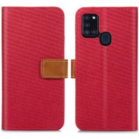 imoshion Luxe Canvas Bookcase Samsung Galaxy A21s - Rood