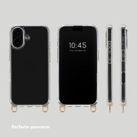Selencia Transparent Case with Hooks + Lova Wrist Strap Apple iPhone 16 - Cotton Candy