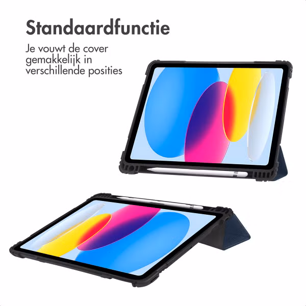 Accezz Rugged Trifold Bookcase Apple iPad 11 (2025) 11 inch A16 / iPad 10 (2022) 10.9 inch - Donkerblauw