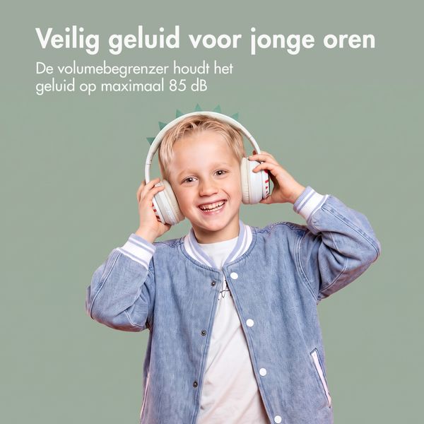 imoshion Draadloze Kinderkoptelefoon Dino - Decibelbegrenzer - Met AUX kabel - Brown / Orange