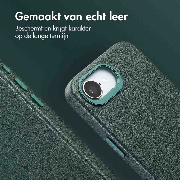 Accezz MagSafe Leather Backcover Apple iPhone 16e - Cedar Green