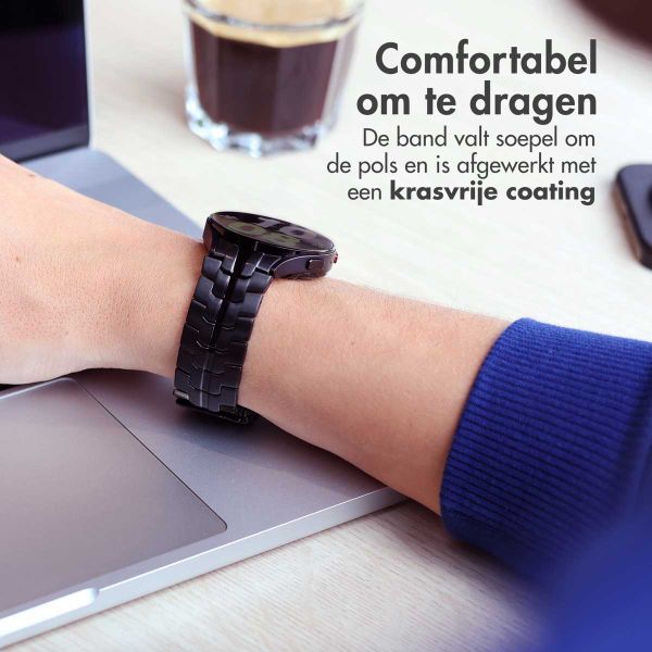 Accezz Steel Band Samsung Galaxy Watch 4 / 5 / 6 / 7 / FE (20 mm) - Zwart