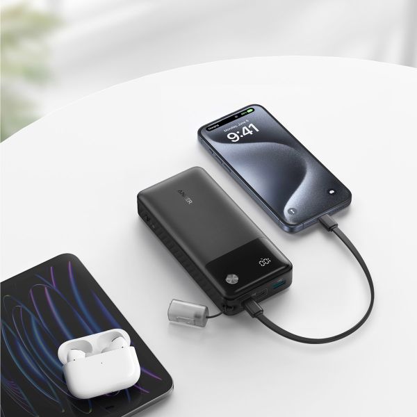 Anker Powerbank | 20.000 mAh - 30 Watt - USB-A + 2x USB-C - Zwart