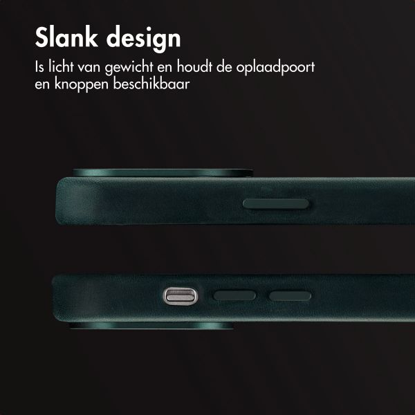 Accezz Vintage Leather Magsafe Backcover Apple iPhone 14 Pro - Smokey Green