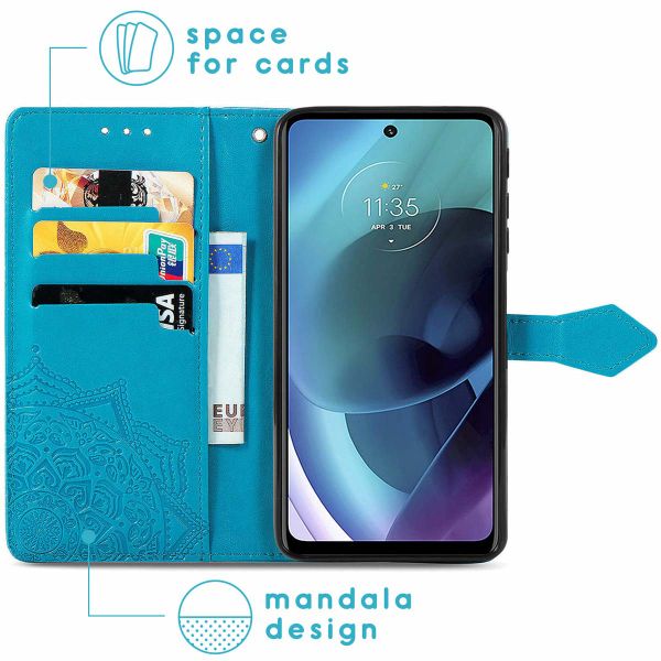 imoshion Mandala Bookcase Motorola Moto G51 - Turquoise