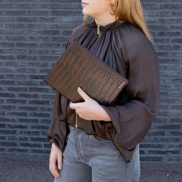 Selencia Croco bookcase Samsung Galaxy Tab A11 Plus / A9 Plus - Choco Brown