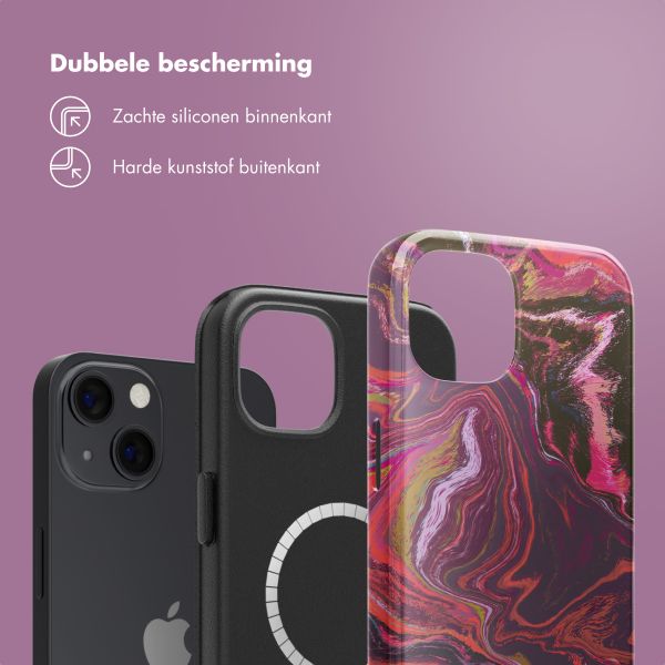 Selencia Vivid Backcover met MagSafe Apple iPhone 13 - Marble Purple
