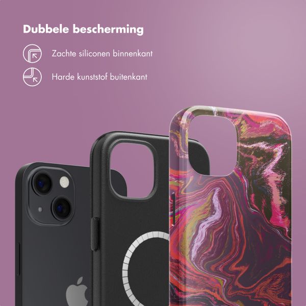 Selencia Vivid Tough Backcover met MagSafe iPhone 13 - Marble Purple