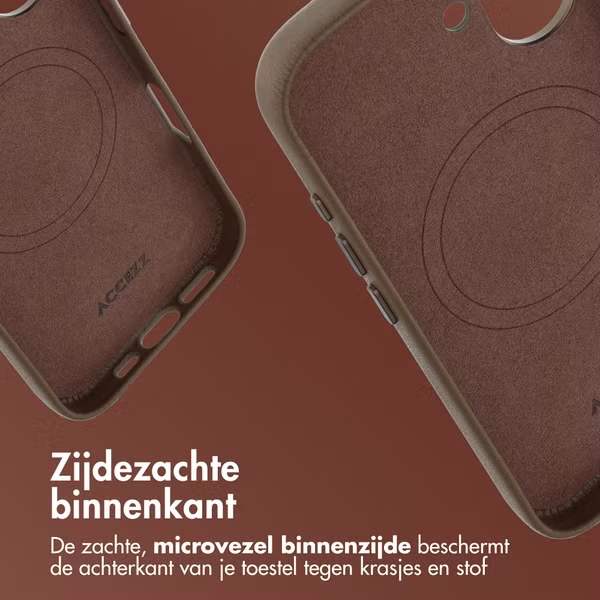 Accezz MagSafe Leather Backcover Apple iPhone 16 - Coffee Brown