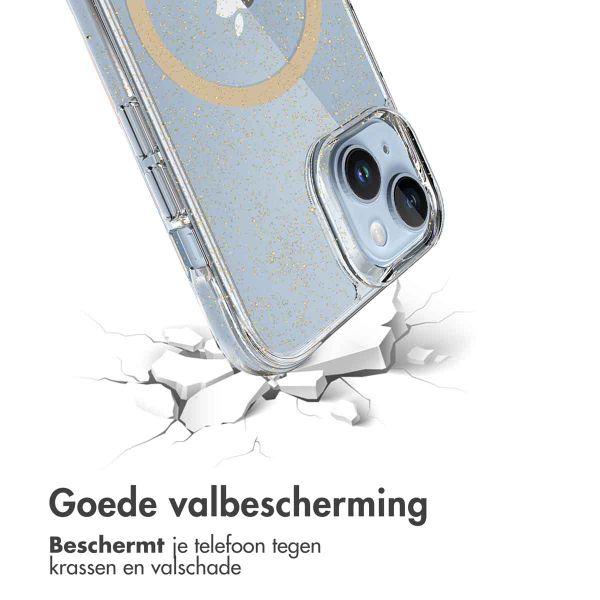 imoshion Clear Glitter Backcover met MagSafe Apple iPhone 14 - Goud