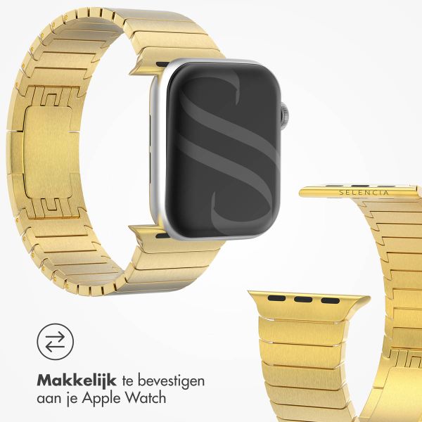 Selencia Stalen schakelband Apple Watch Series 1 t/m 9 / SE (38/40/41 mm) | Series 10 (42 mm) - Goud