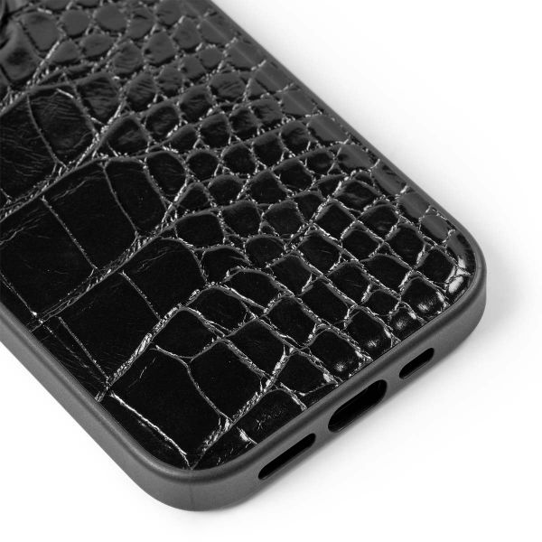 iDeal of Sweden Vegan Leather Backcover iPhone 14 Pro - Black Croco