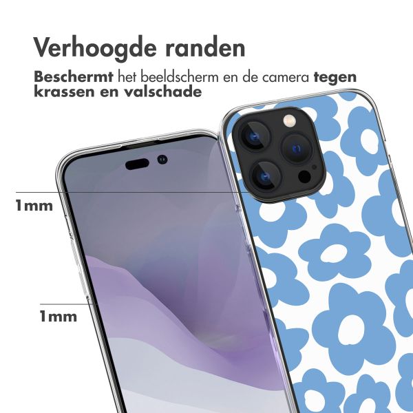 imoshion Design hoesje Apple iPhone 14 Pro Max - Retro Blue Flowers