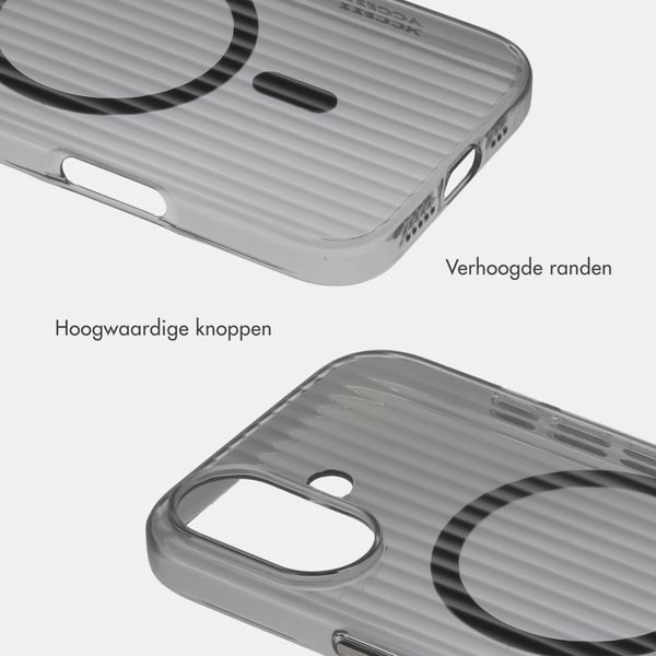 Accezz Lite Backcover met MagSafe | Fluted | Apple iPhone 16 - Zwart