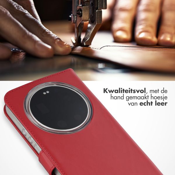 Selencia Echt Leren Bookcase Xiaomi 17 Ultra - Rood