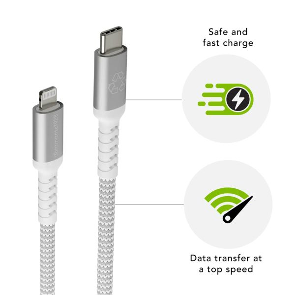 dbramante1928 re-charge - Braided oplaadkabel - USB-C naar Lightning - 1,2 meter - Wit