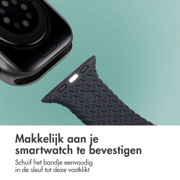 imoshion Siliconen geweven bandje Apple Watch Series 1 t/m 11 / SE / Ultra (44/45/46/49 mm) - Zwart