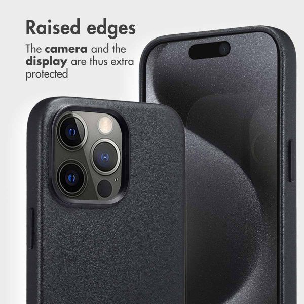 Accezz 2-in-1 Leather Bookcase with MagSafe Apple iPhone 15 Pro Max - Onyx Black