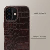 Selencia Croco Backcover met MagSafe Apple iPhone 16 - Choco Brown