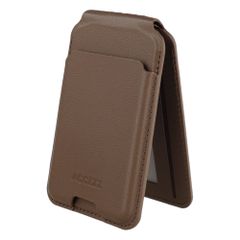 Accezz Magnetische Leren Wallet met standaard - Geschikt voor Apple Find My - Coffee Brown