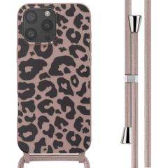 imoshion Siliconen design hoesje met koord Apple iPhone 16 Pro Max - Animal Pink