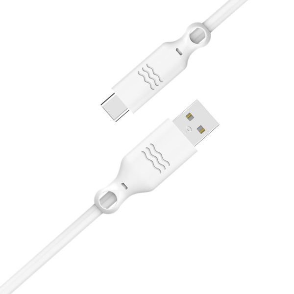 Just Green USB-C naar USB kabel - Recyclebaar - 3A - 1.2 meter - Wit