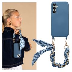 Selencia Backcover met luxe polskoord Samsung Galaxy S23 FE - Blauw