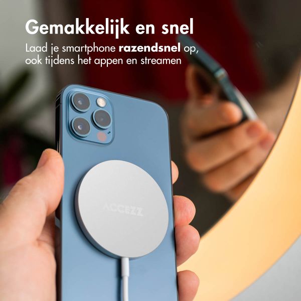 Accezz Wireless Charger USB-C - MagSafe en Qi2 Draadloze Oplader - 1 meter - Wit