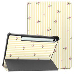 imoshion Design Trifold Bookcase Samsung Galaxy Tab S9 11.0 inch / S10 Lite / S10 FE / S9 FE 10.9 inch - Garden Stripes