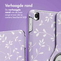 imoshion 360° Draaibare Design Bookcase Apple iPad 9 (2021) 10.2 inch / iPad 8 (2020) 10.2 inch / iPad 7 (2019) 10.2 inch - Laverder Flowers
