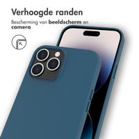 Accezz Leather Backcover met MagSafe Apple iPhone 14 Pro Max - Donkerblauw
