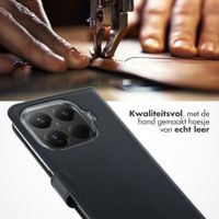 Selencia Echt Leren Bookcase Xiaomi 15T Pro - Zwart