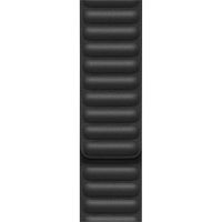 Apple Leather Link Apple Watch Series 1 t/m 9 / SE (38/40/41 mm) | Series 10 / 11 (42 mm) - Maat S/M - Zwart
