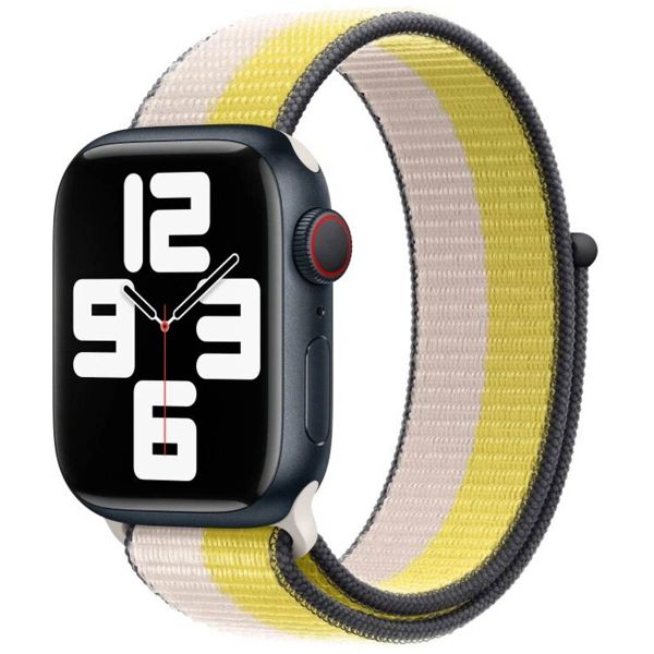 Apple Sport Loop Band Apple Watch Series 1 t/m 9 / SE (38/40/41 mm) | Series 10 (42 mm) - Oat Milk/Lemon Zest