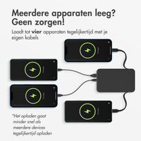 Accezz Powerbank 10.000 mAh met geïntegreerde kabels - Quick Charge en Power Delivery - Zwart