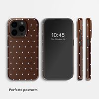 Selencia Vivid Backcover met MagSafe Apple iPhone 15 Pro - Happy Dots Chocolate